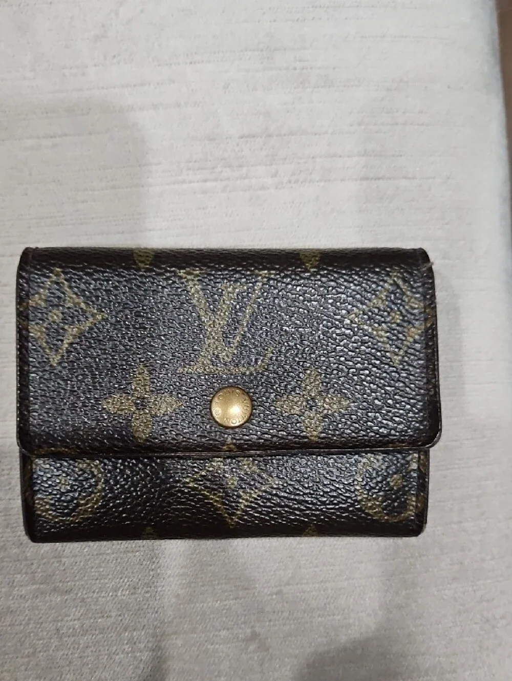 Louis Vuitton Monogram Snap Coin Holder in Brown and Tan